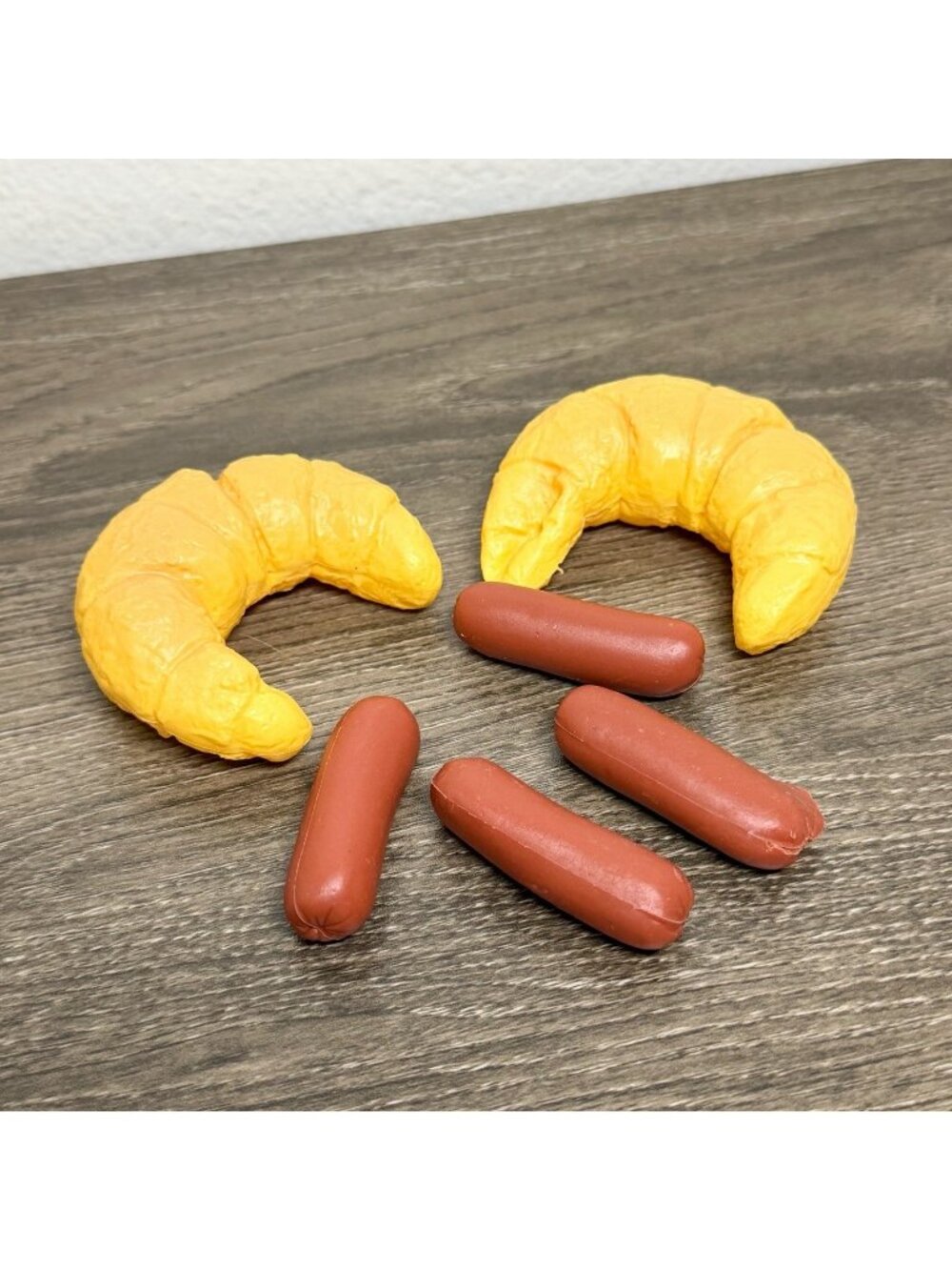 Vintage Play Food Croissants & Sausages Breakfast Plastic Food